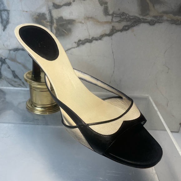 Gucci leather colorblock patten sandals - black sandals sz  7.5 B made in italy - Picture 7 of 16